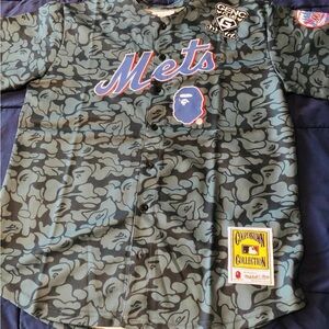 New York Mets Mitchell & Ness  BAPE Baseball Jersey